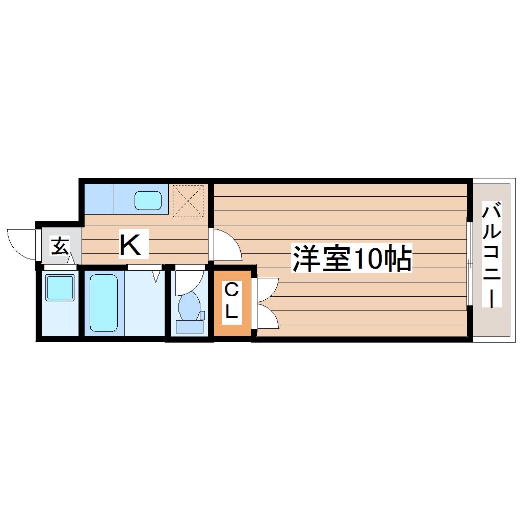 エリートイン五橋(1K/1階)の間取り写真