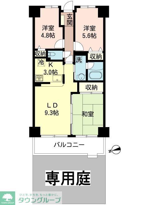 サンマンション戸田(3LDK/1階)の間取り写真