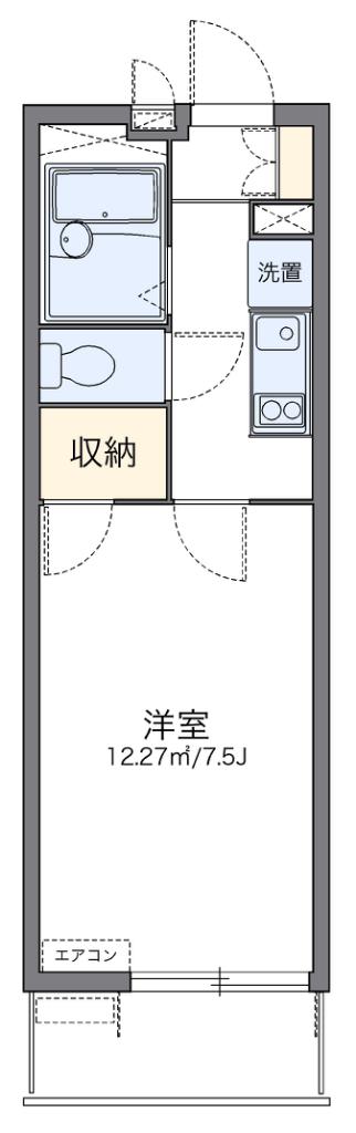レオパレスシエレバウム(1K/1階)の間取り写真