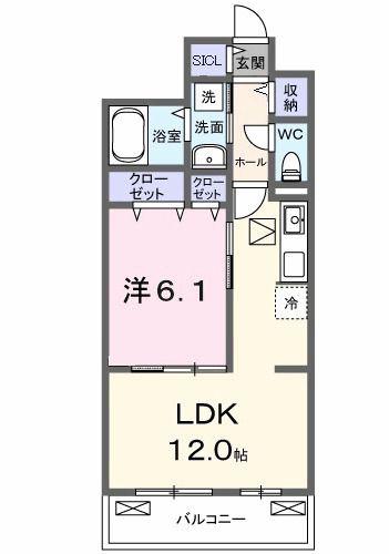 ベル ブライト(1LDK/1階)の間取り写真
