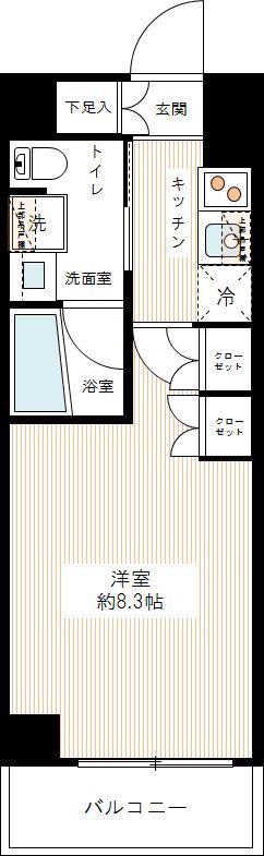 APRECIOUS上板橋(1K/3階)の間取り写真