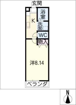 シャトウ清栄(1K/2階)の間取り写真