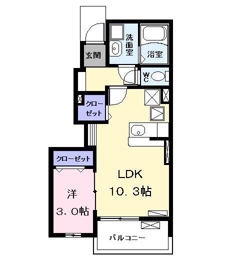 地下鉄東山線 八田駅(ＪＲ) 徒歩18分 2階建 築16年(1LDK/1階)の間取り写真