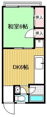 KSハイツI(1DK/2階)の間取り写真