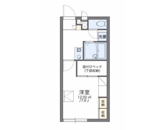 レオパレスTUKIJI(1K/1階)の間取り写真