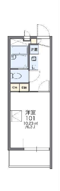 レオパレスなかやま(1K/1階)の間取り写真