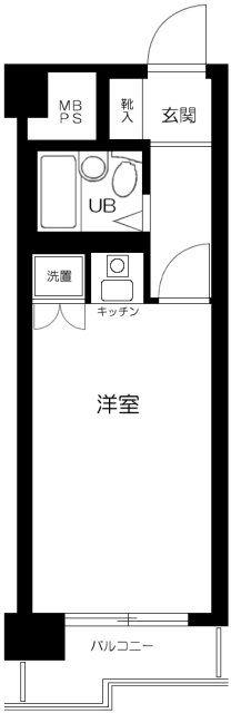 ヴェラハイツ鶴見(ワンルーム/2階)の間取り写真