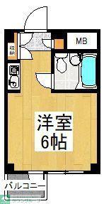 東村山ペガサスビルB棟(ワンルーム/1階)の間取り写真