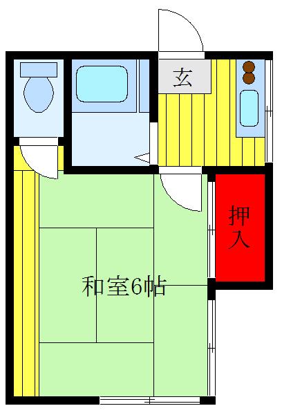 清水ハイツ(1K/1階)の間取り写真
