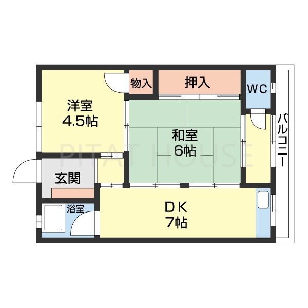 紀の国マンション(2DK/2階)の間取り写真