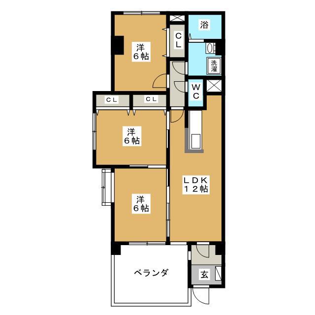 メゾンドハラール(3LDK/1階)の間取り写真
