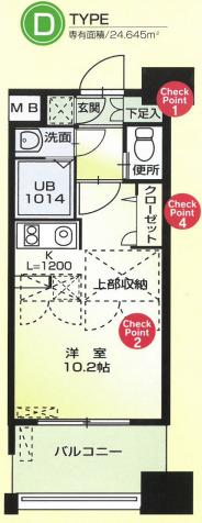 NO.62 ORIENTBLD(1K/20階)の間取り写真