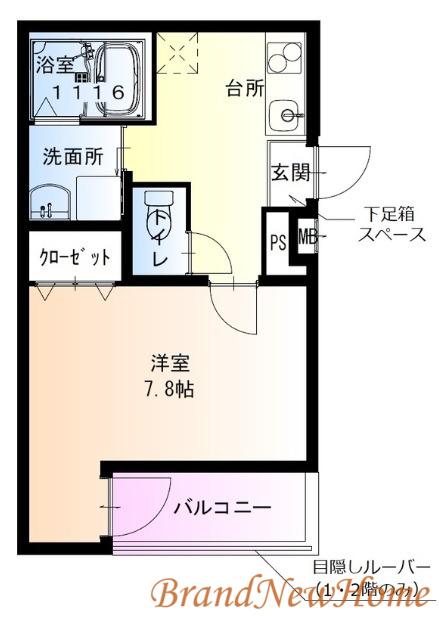 フジパレス堺北向陽町(1K/2階)の間取り写真