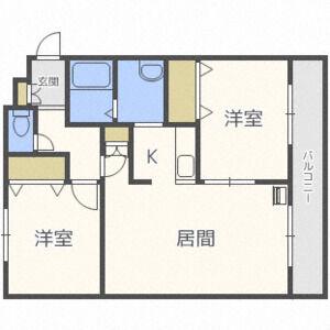 ラフェスタパークサイド(2LDK/2階)の間取り写真