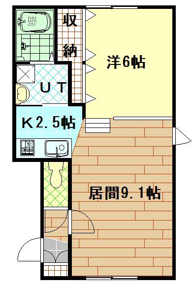 SCHIRM(1LDK/1階)の間取り写真