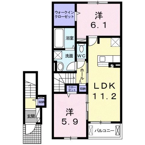 フロレスタ(2LDK/2階)の間取り写真