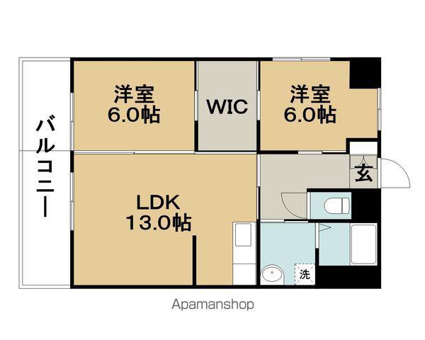 ナチュラルタウンII(2LDK/6階)の間取り写真