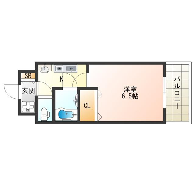 YAHATA西長堀(1K/9階)の間取り写真