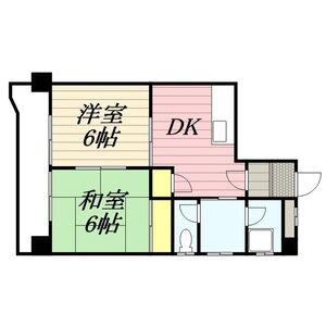 メゾンスガ(2DK/2階)の間取り写真