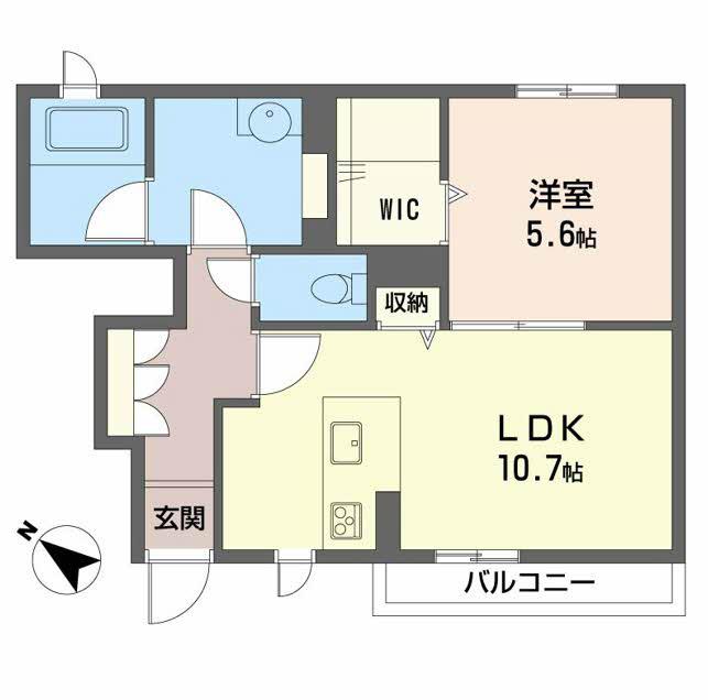 MS PRONUDE 参番館(1LDK/1階)の間取り写真