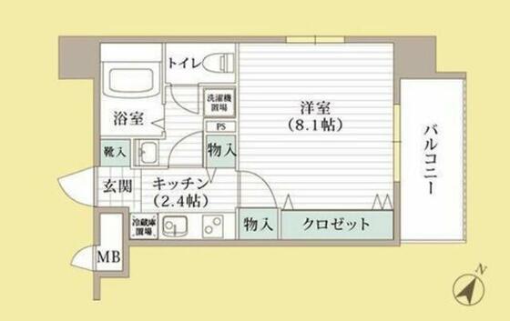 ホワイトステージ水前寺駅(1K/6階)の間取り写真