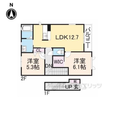 レジデンシア時計台(2LDK/2階)の間取り写真