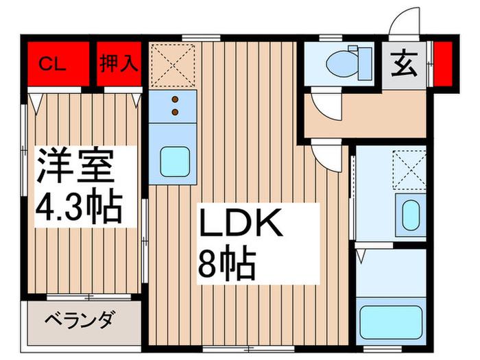 フェリーレ(1LDK/2階)の間取り写真