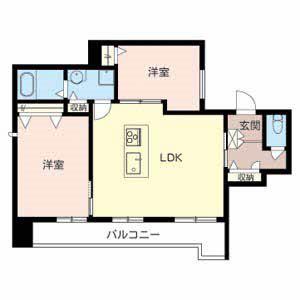 セントヒルズ宝持(2LDK/2階)の間取り写真