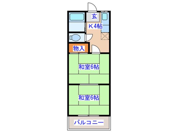 佐藤アパート(2K/2階)の間取り写真