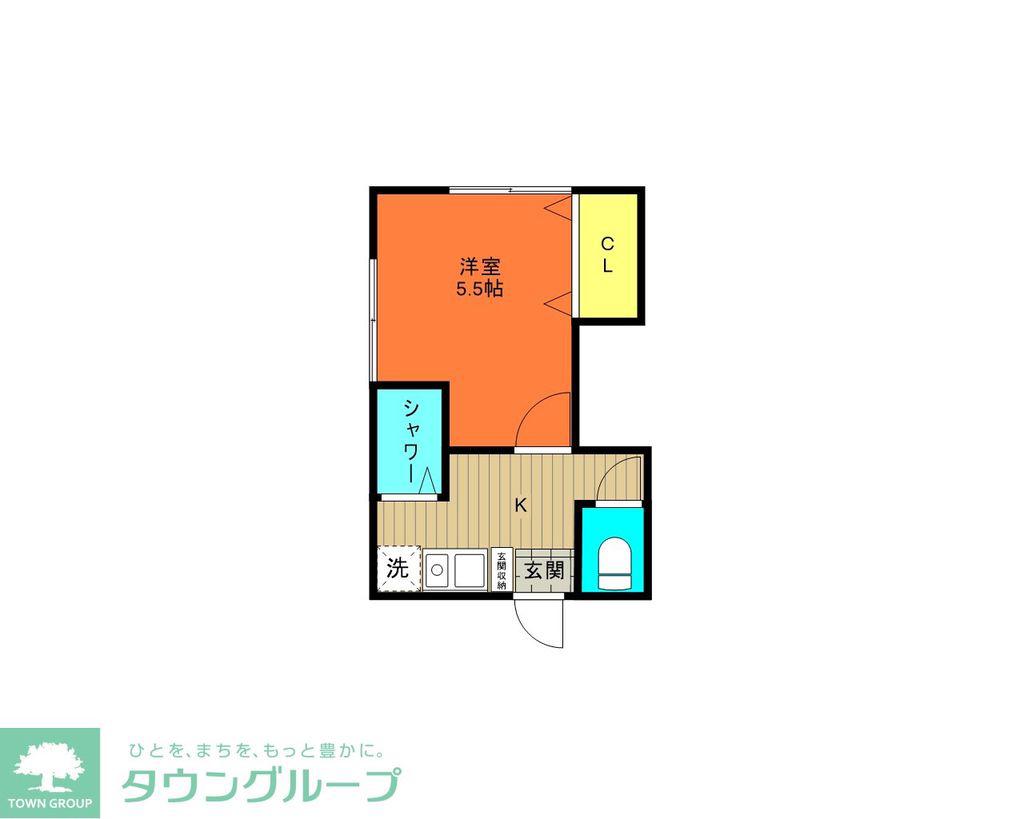 三金コーポ(1K/1階)の間取り写真
