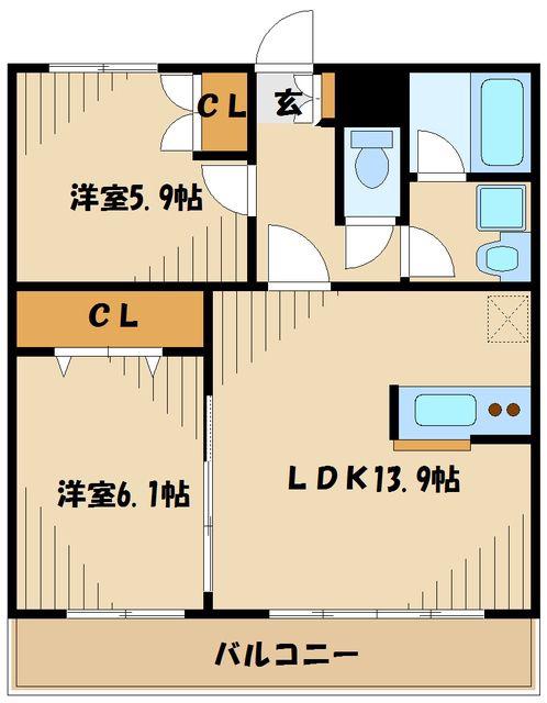 PARK PLAZA(2LDK/2階)の間取り写真