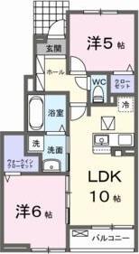 クラール(2LDK/1階)の間取り写真