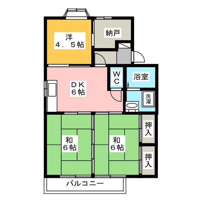 コーポヴァレンシャ(3DK/2階)の間取り写真