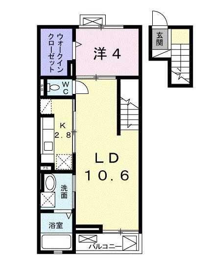 オースト・シュロス(1LDK/4階)の間取り写真
