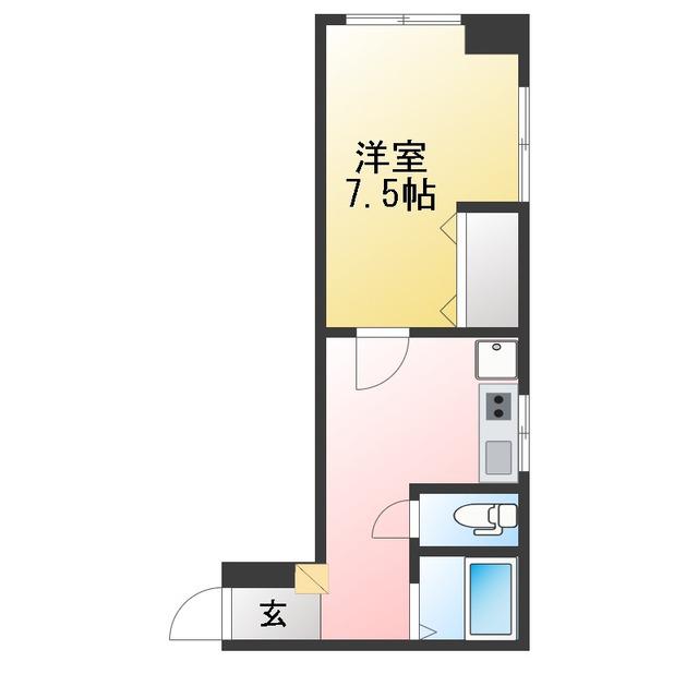 メゾンド四谷(1DK/3階)の間取り写真
