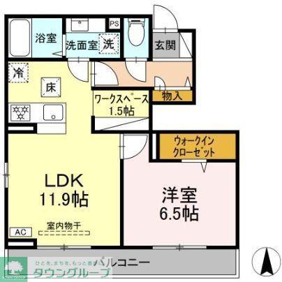 CASA VOLVER V(1LDK/1階)の間取り写真