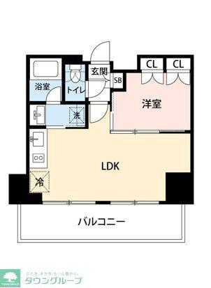 EKISM さいたま新都心(1LDK/6階)の間取り写真