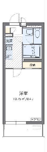 クレイノエスポワール(1K/2階)の間取り写真