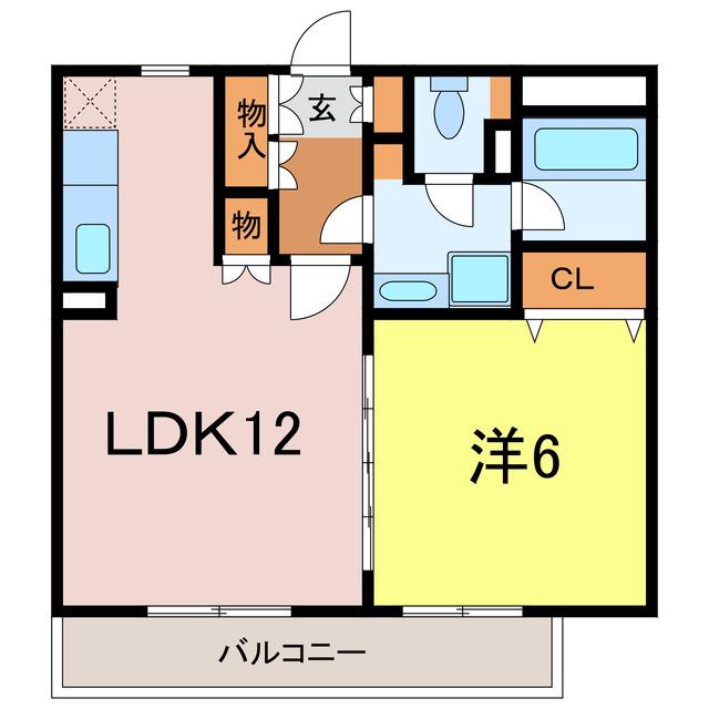 L ABRI(1LDK/2階)の間取り写真