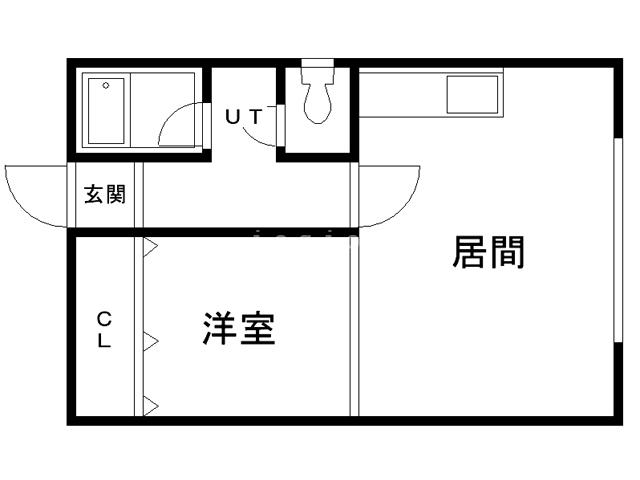コーポおおとり5号館(1DK/3階)の間取り写真