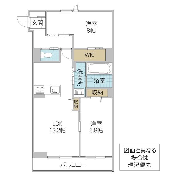 モンリー(2LDK/2階)の間取り写真