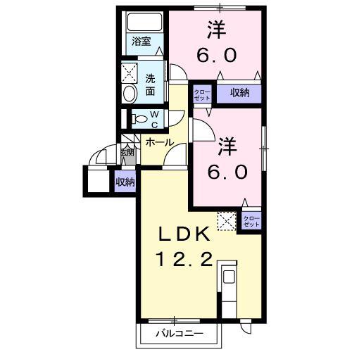 LA・VIOLA(2LDK/1階)の間取り写真
