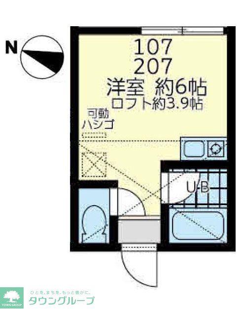 大口プルミエ(ワンルーム/1階)の間取り写真