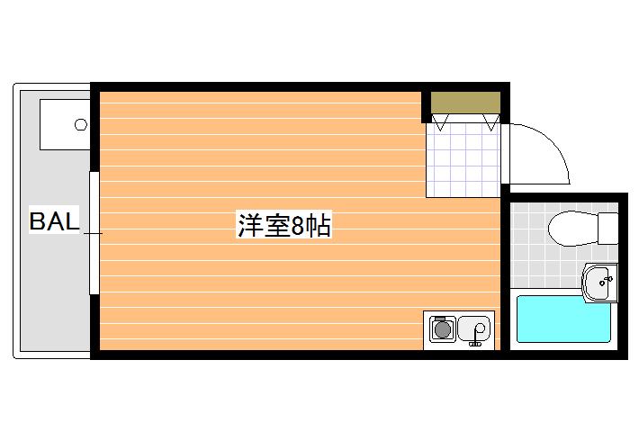 喜志マンション(ワンルーム/3階)の間取り写真