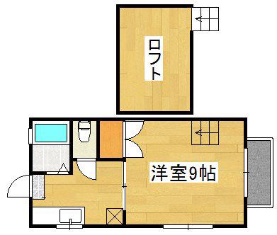 サニーコート A棟(1SK/2階)の間取り写真