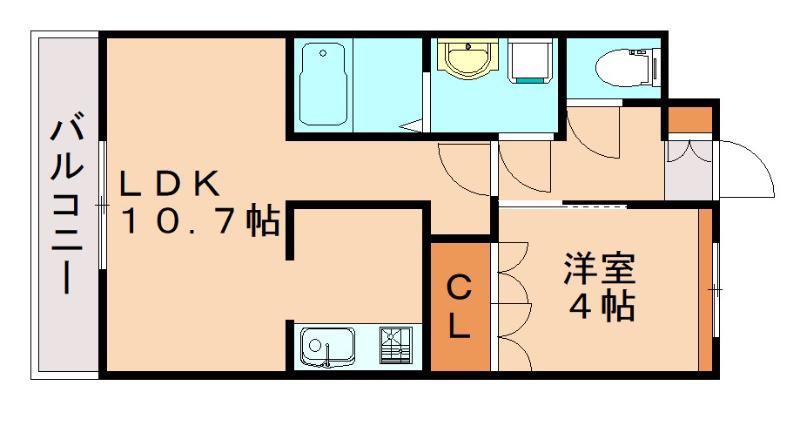 クレストール・アン(1LDK/2階)の間取り写真