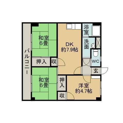 植木セメントビル(3DK/3階)の間取り写真