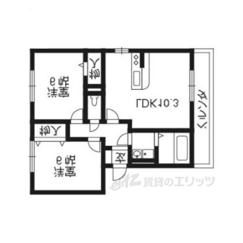 グラシアス(2LDK/1階)の間取り写真