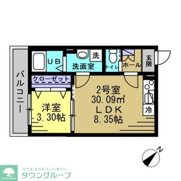AJ南柏サウス I(1LDK/1階)の間取り写真