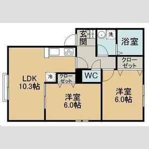 ルミエール泉ケ丘IV(2LDK/1階)の間取り写真
